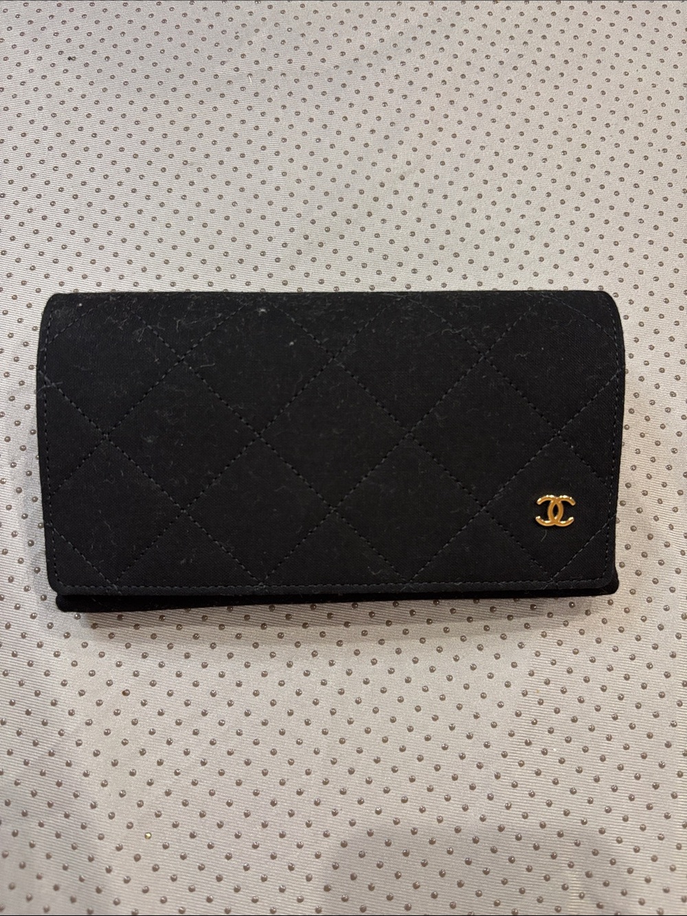 Chanel Quilted Black Sunglasses case with Gold CC Logo